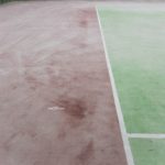 テニスコート整備　2017/06/08　砂を補充しました。